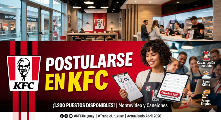 Postularse en KFC Uruguay: 35 locales y 1.200 puestos